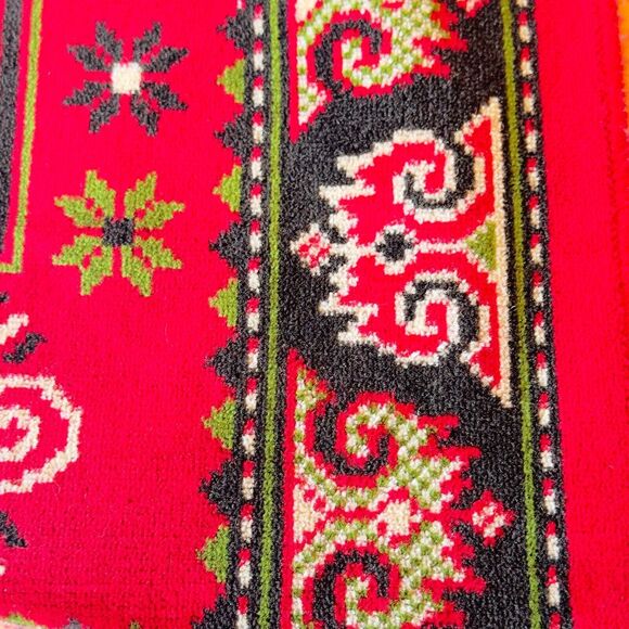 Turkish Tapestry Prayer Rug Suteks Mensucat Istanbul Velvet Red White 27" x 46" - Picture 5 of 9